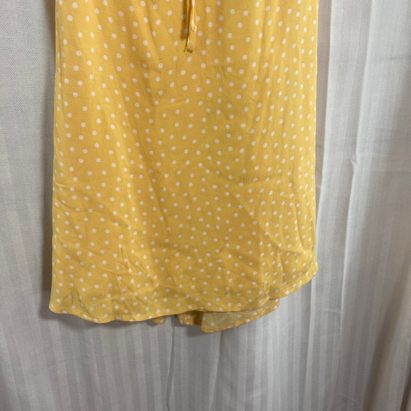 NWT Forever 21 Yellow White Polka Dot Mini Dress Spaghetti Strap Tie Backless S - Picture 3 of 10